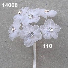 Fiore in organza con cristallo