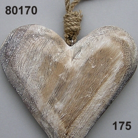 Wooden heart jute cord
